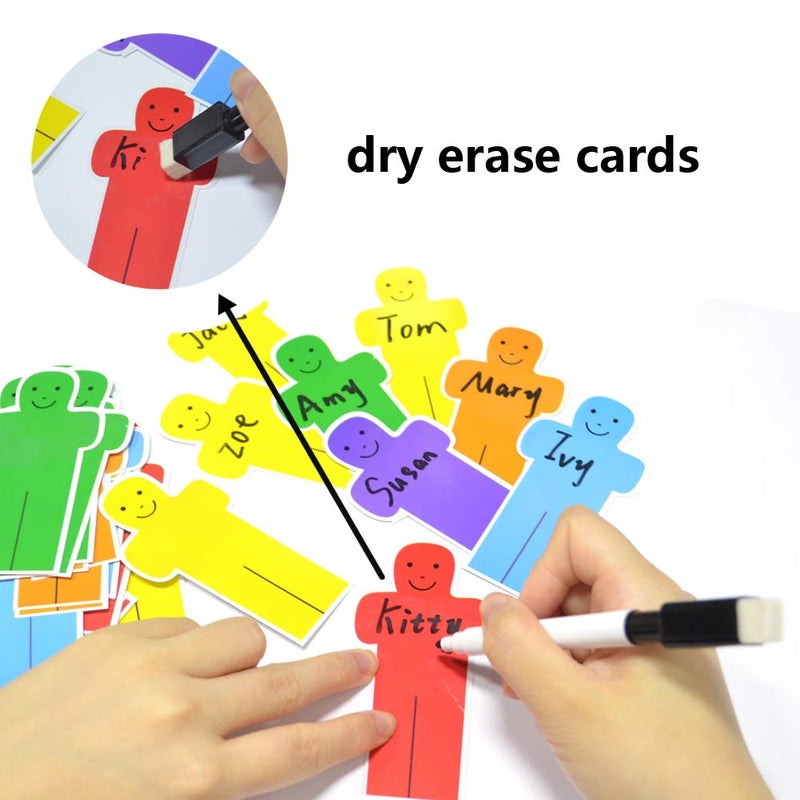 AUVCAS Classroom Attendance Chart Helping Hands Pocket Chart for Preschool Sunday School Kindergarten Daycare,36 People Cards Included - Image 3